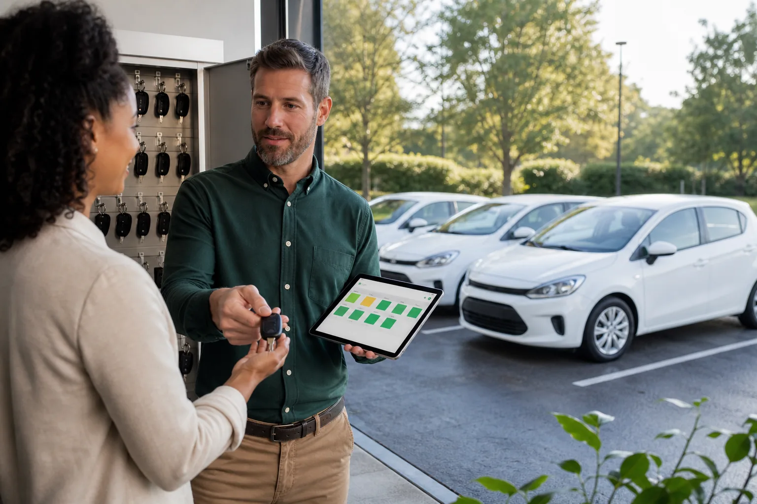 Poolfahrzeug wird anhand der digitalen Verfügbarkeit ausgegeben